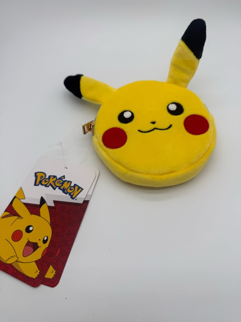 Pokemon Bioworld 2025 Plush Pikachu Small 5" Zipper Pouch Coin Purse Yellow New